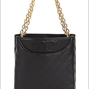 Tory Burch Alexa Small Tote Black Leather